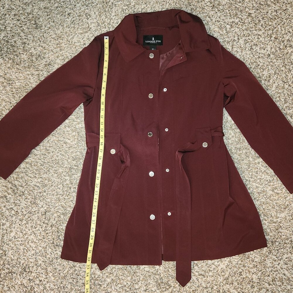 London Fog Trench Coat – Women’s Large – Burgundy / Merlot - Picture 7 of 15